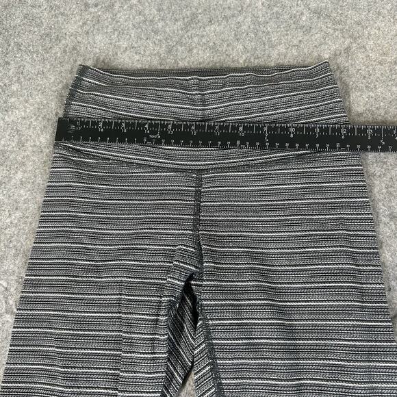Lululemon Leggings Women’s 4 High Times Textured Striped Pant Black White - Picture 4 of 7
